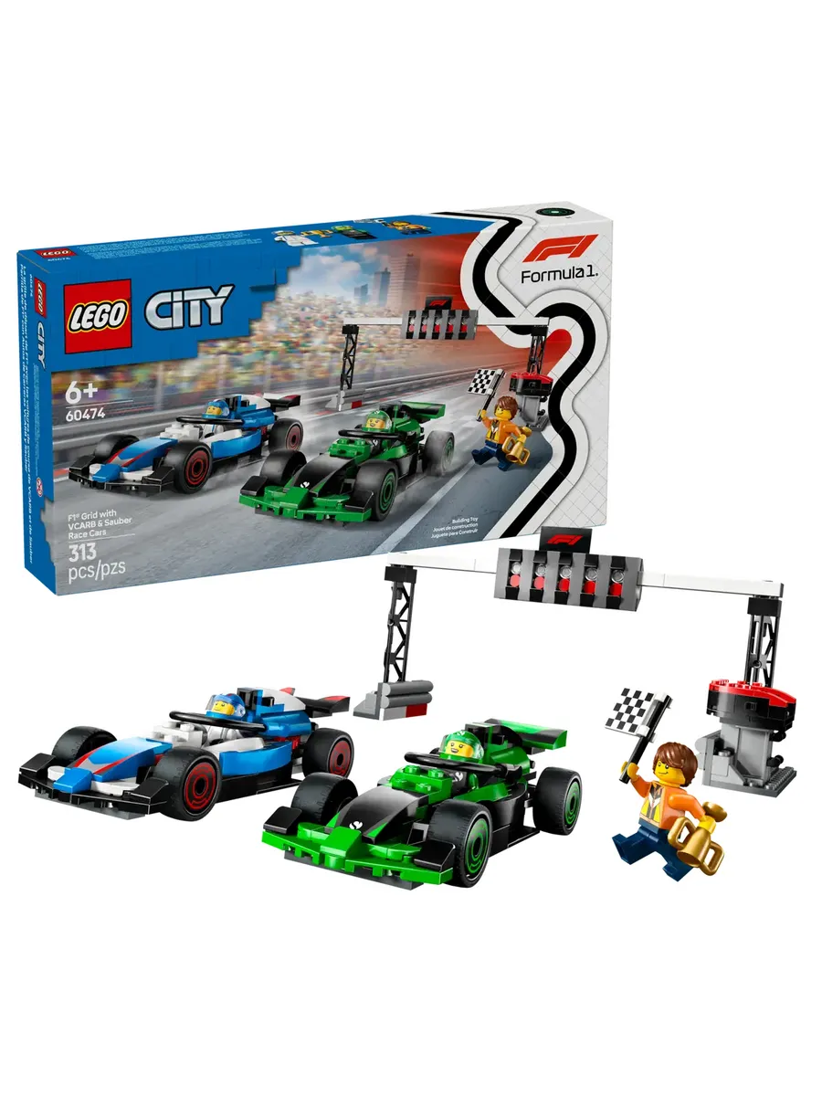 Конструктор City 60474 Старт с гоночными автомобилями F1 — фото 1