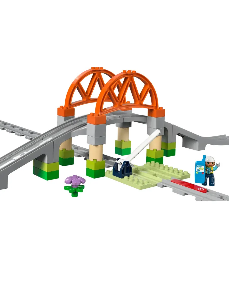 Конструктор DUPLO 10426 Железнодорожный мост и рельсы — фото 3