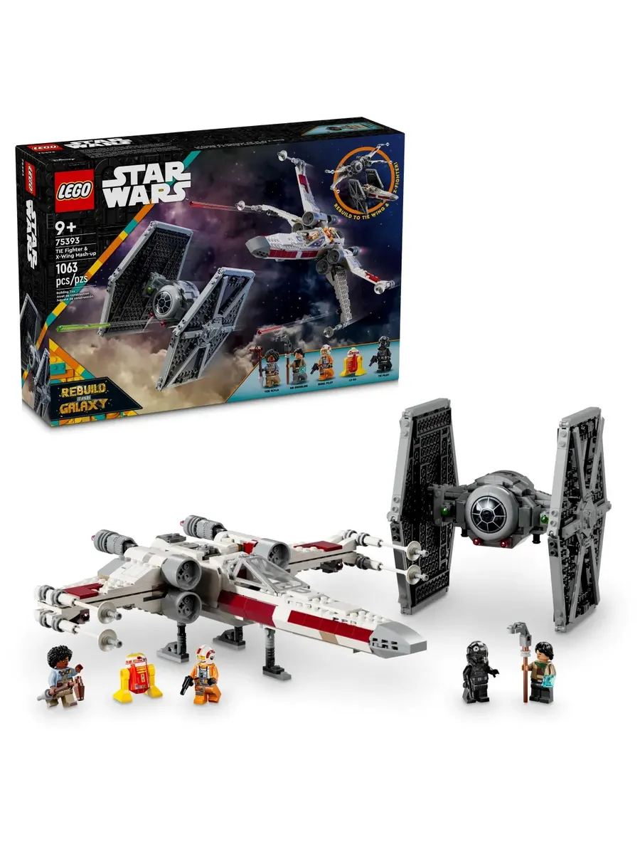 Конструктор Star Wars 75393 TIE-истребитель и гибрид X-Wing