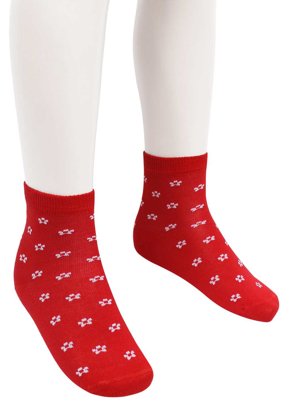 Красные носки в цветочек RuSocks