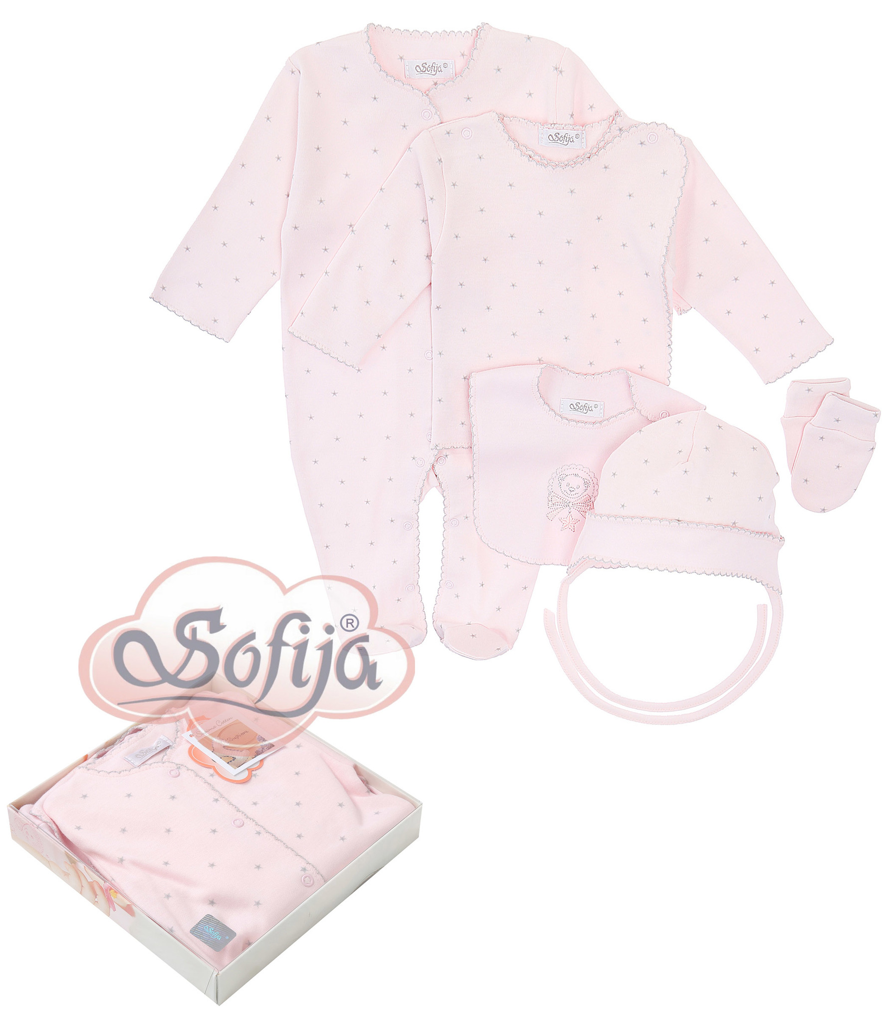 Комплект из 5 предметов для новорожденных Sofija Gwiazdeczka