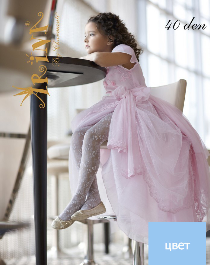 Нежно-голубые праздничные колготки Angels 40 den Arina Ballerina