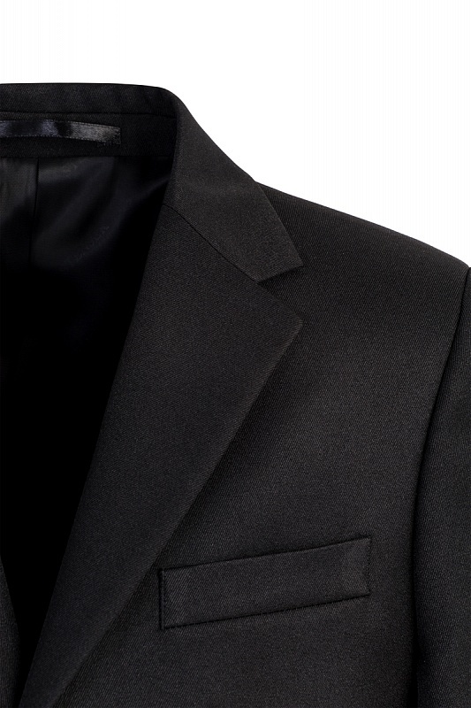 Черный костюм-двойка STENSER, шерсть 20% — фото 10