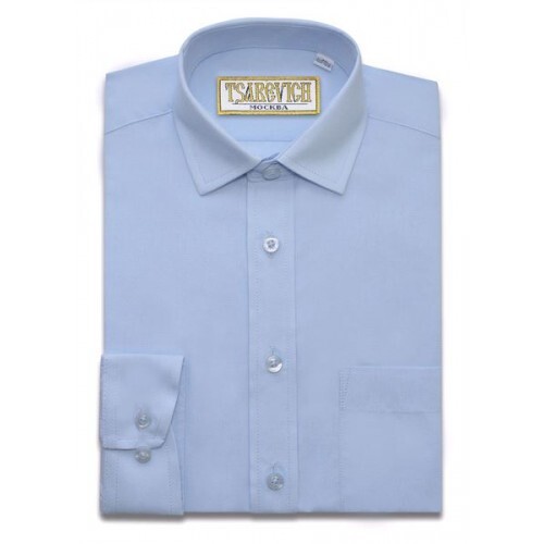 Нежно-голубая сорочка TSAREVICH Slim Fit — фото 8