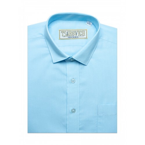 Базовая голубая сорочка TSAREVICH Slim Fit — фото 3