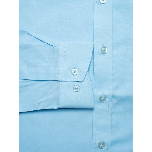Базовая голубая сорочка TSAREVICH Slim Fit — фото 7