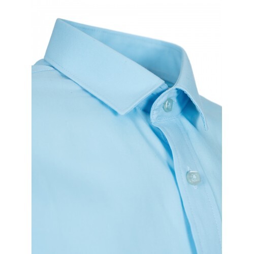 Базовая голубая сорочка TSAREVICH Slim Fit — фото 6