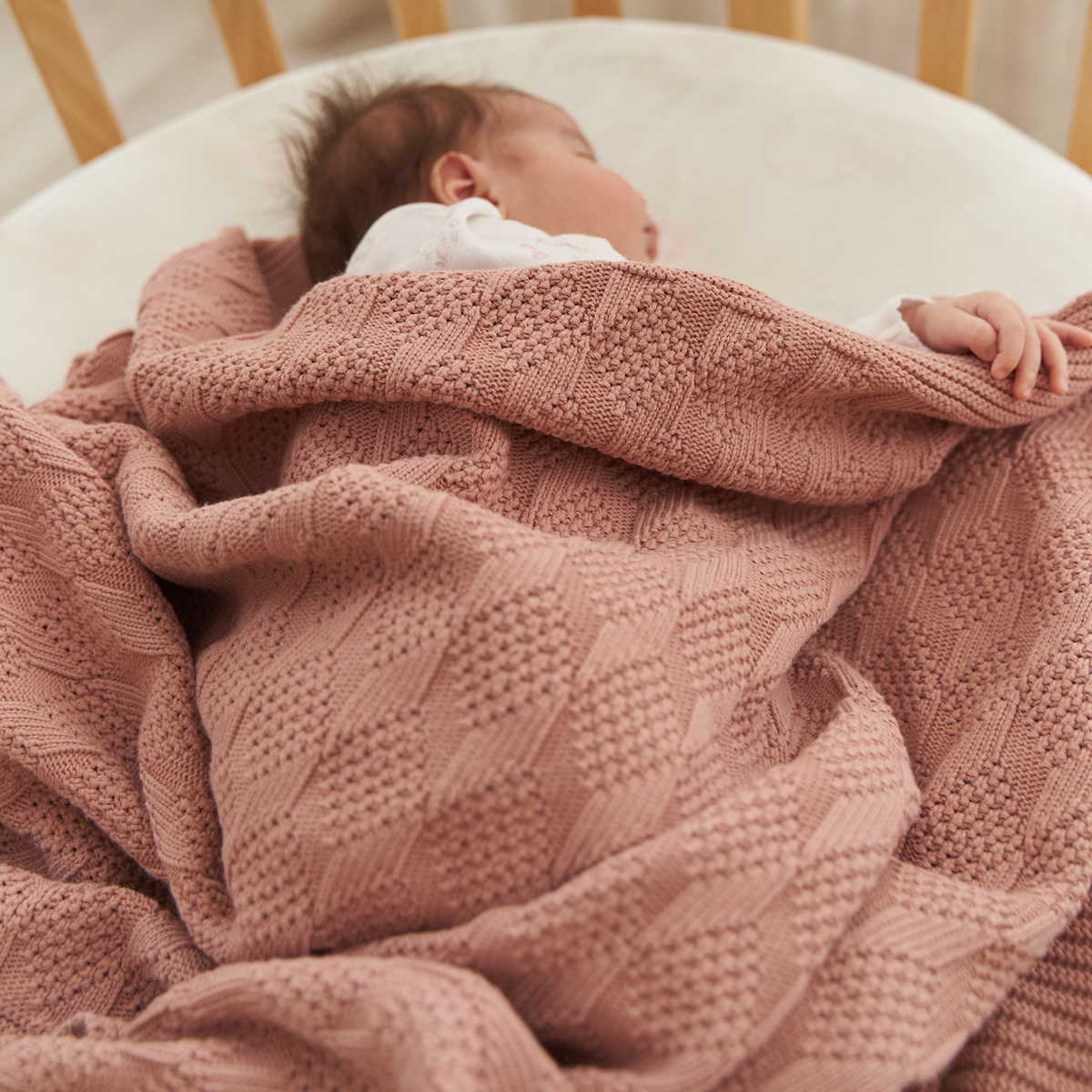 Пепельно-розовый детский плед из 100% хлопка 95х95 см KOGANKIDS — фото 8
