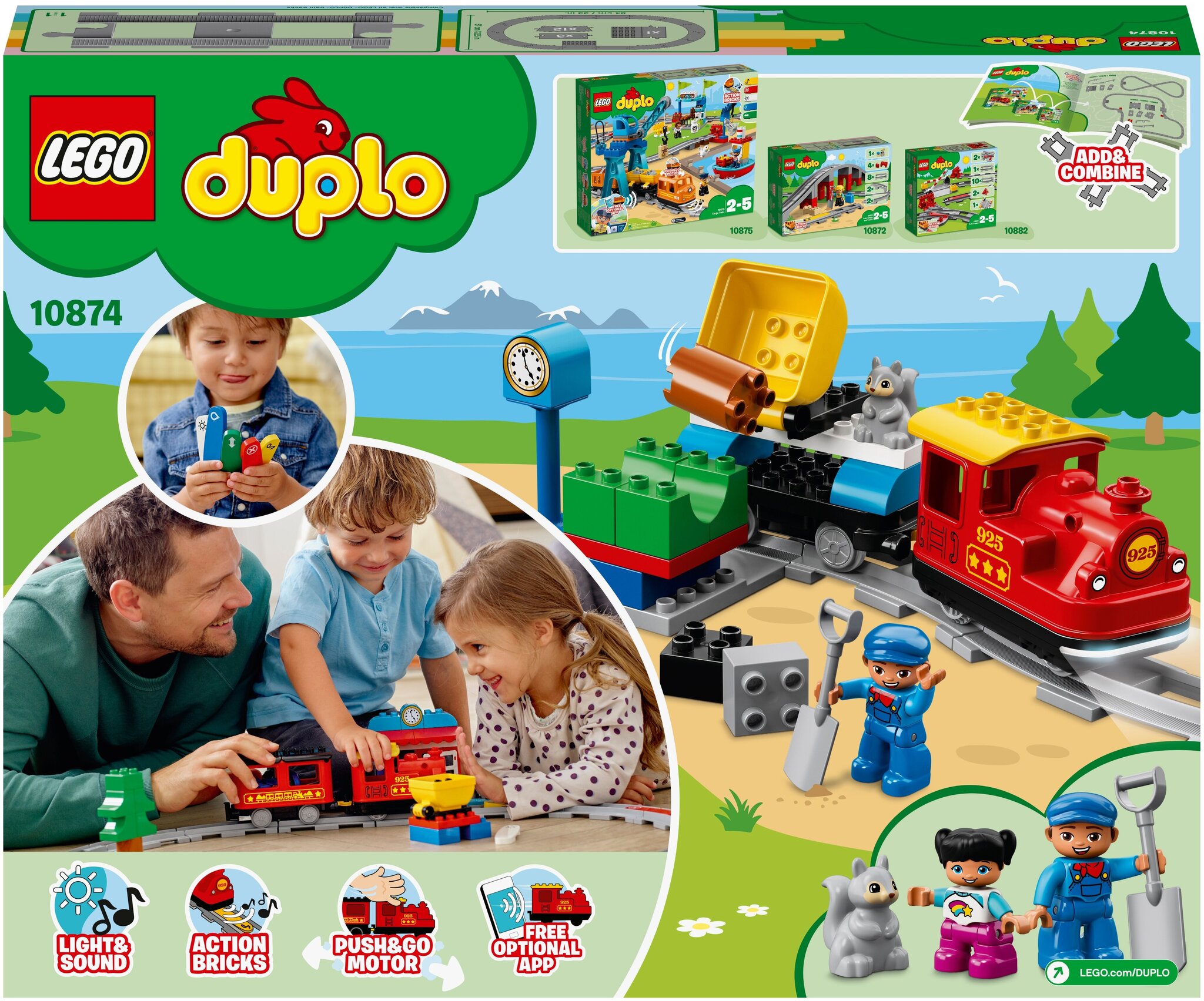 Конструктор LEGO DUPLO Town 10874 Поезд на паровой тяге — фото 2