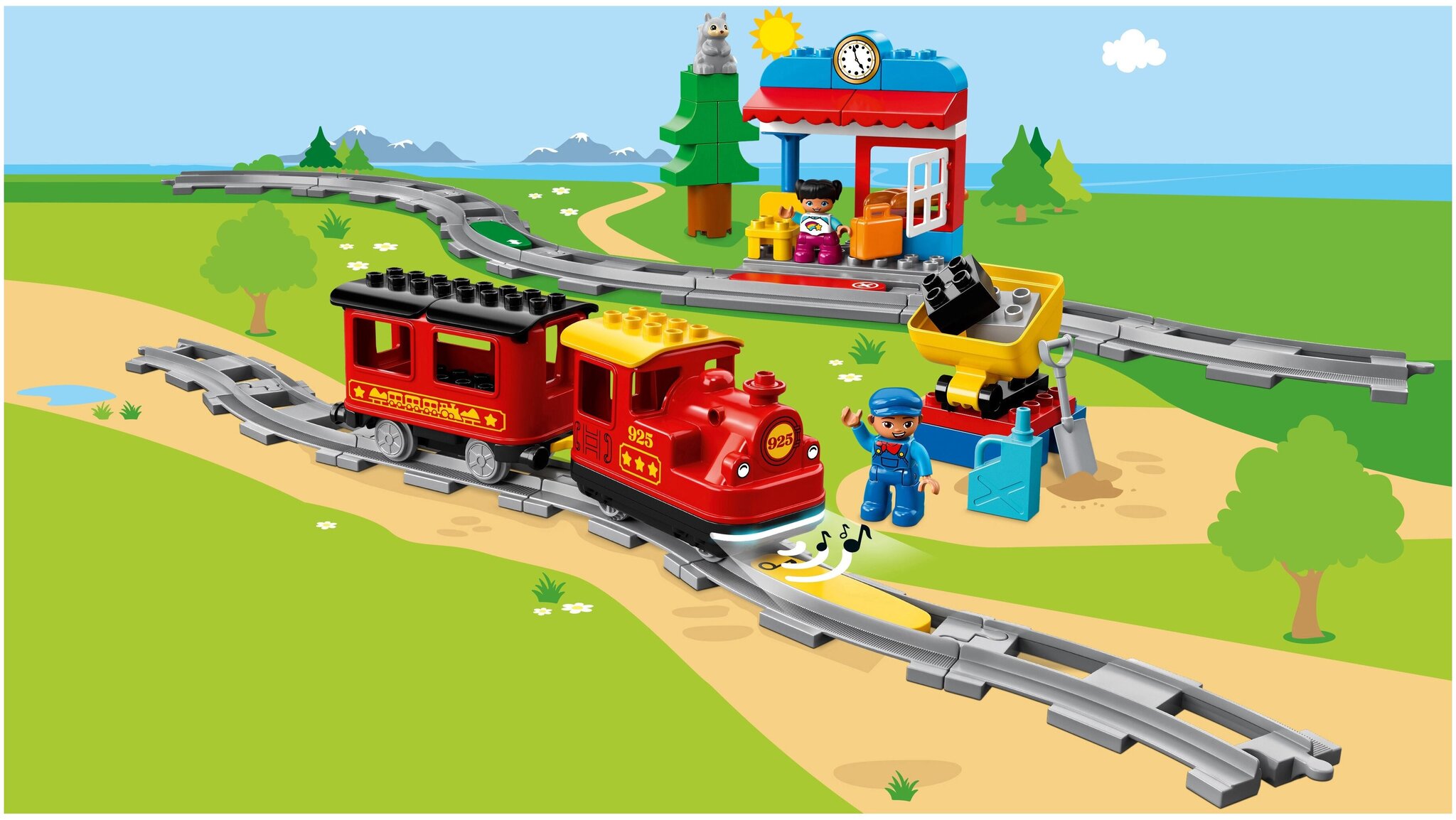 Конструктор LEGO DUPLO Town 10874 Поезд на паровой тяге — фото 14