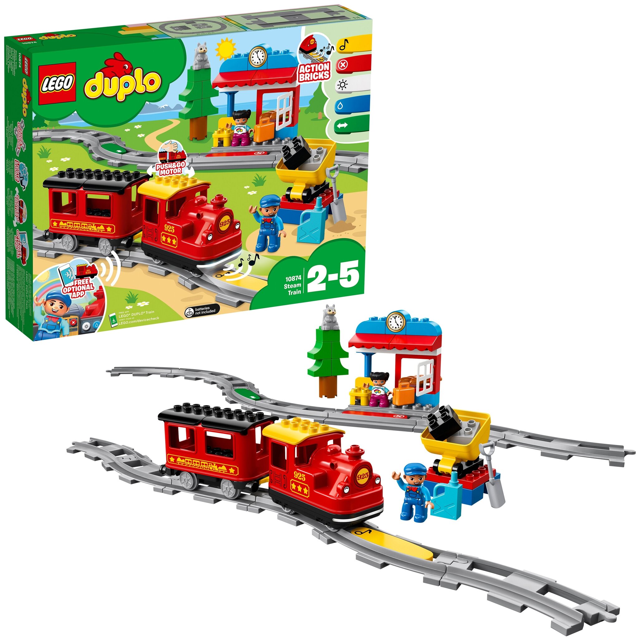 Конструктор LEGO DUPLO Town 10874 Поезд на паровой тяге — фото 13