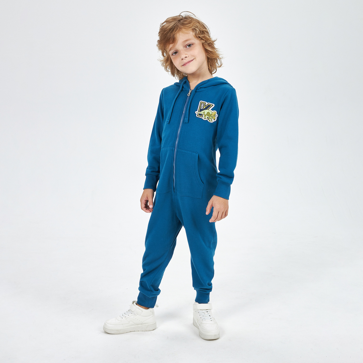 Синий комбинезон для мальчика из футера KOGANKIDS — фото 11