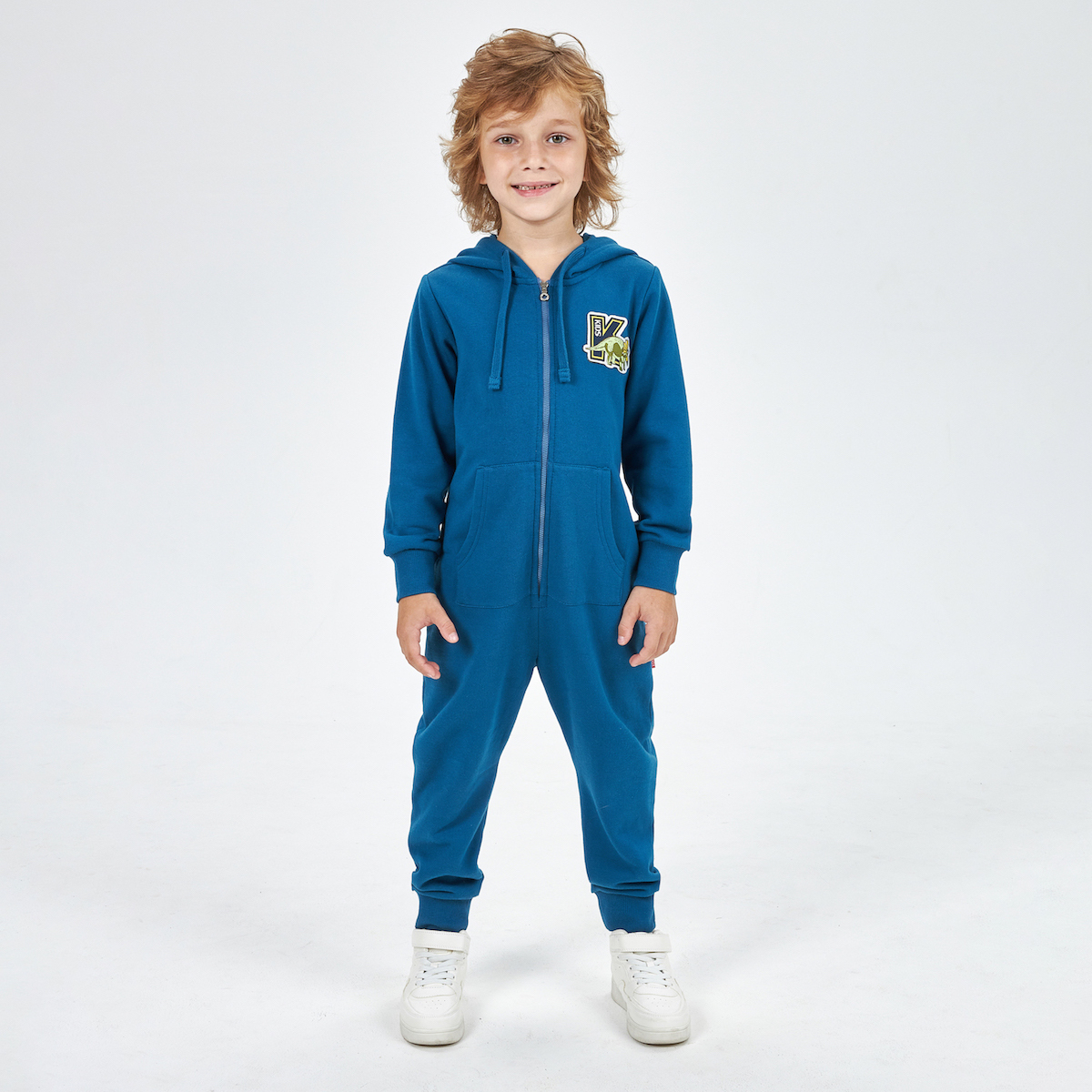 Синий комбинезон для мальчика из футера KOGANKIDS — фото 10