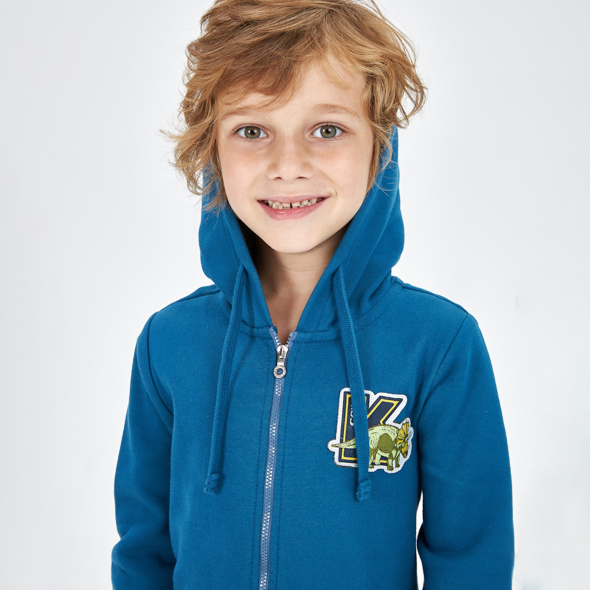 Синий комбинезон для мальчика из футера KOGANKIDS — фото 14
