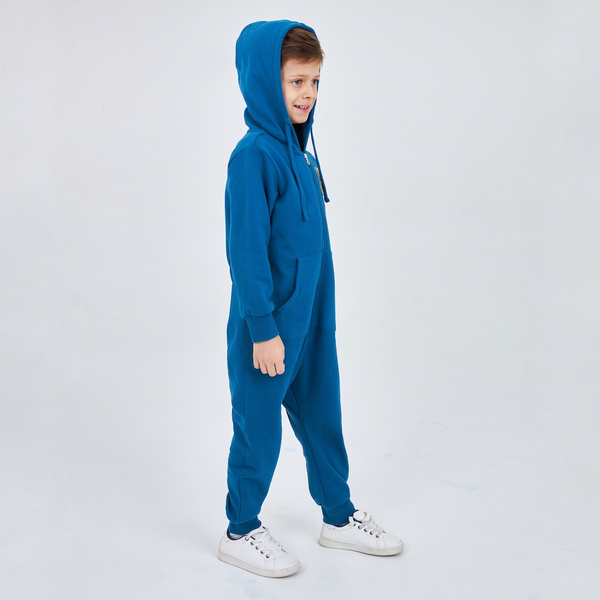 Синий комбинезон для мальчика из футера KOGANKIDS — фото 7
