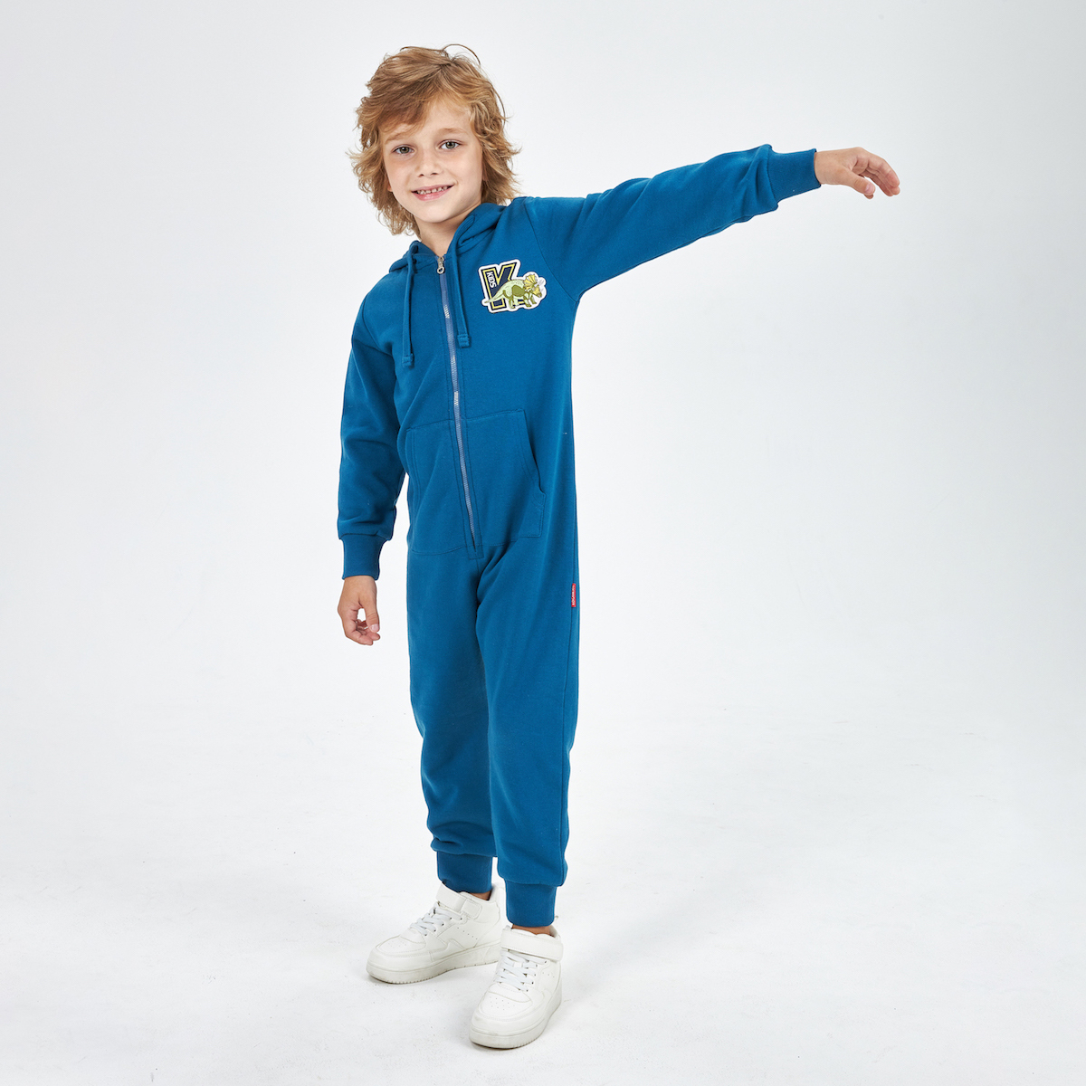 Синий комбинезон для мальчика из футера KOGANKIDS — фото 12