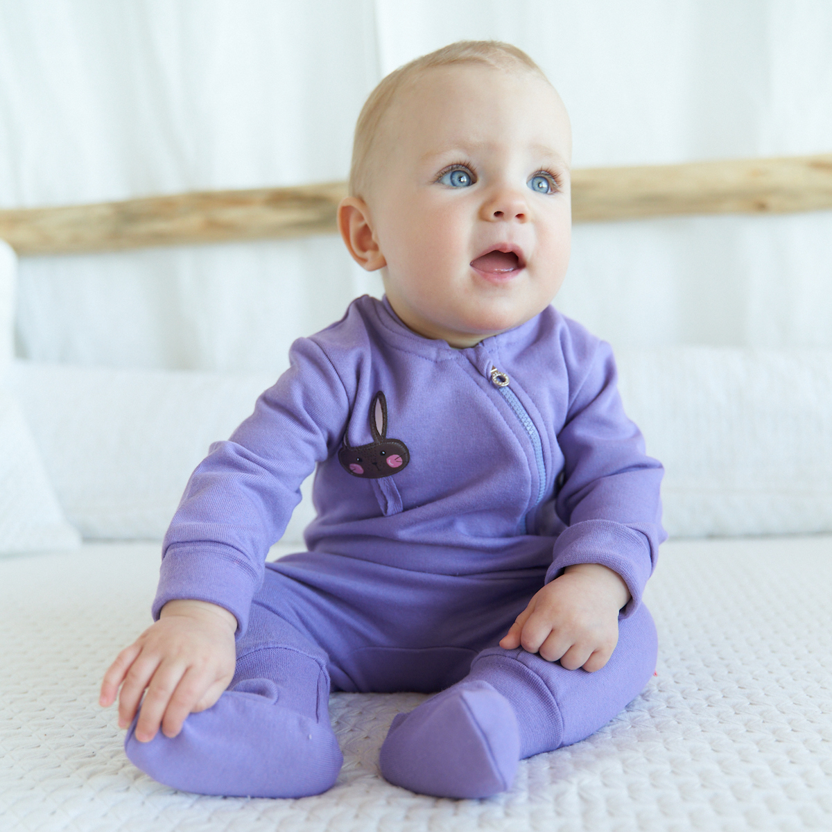 Сиреневый комбинезон для девочки из футера KOGANKIDS — фото 5