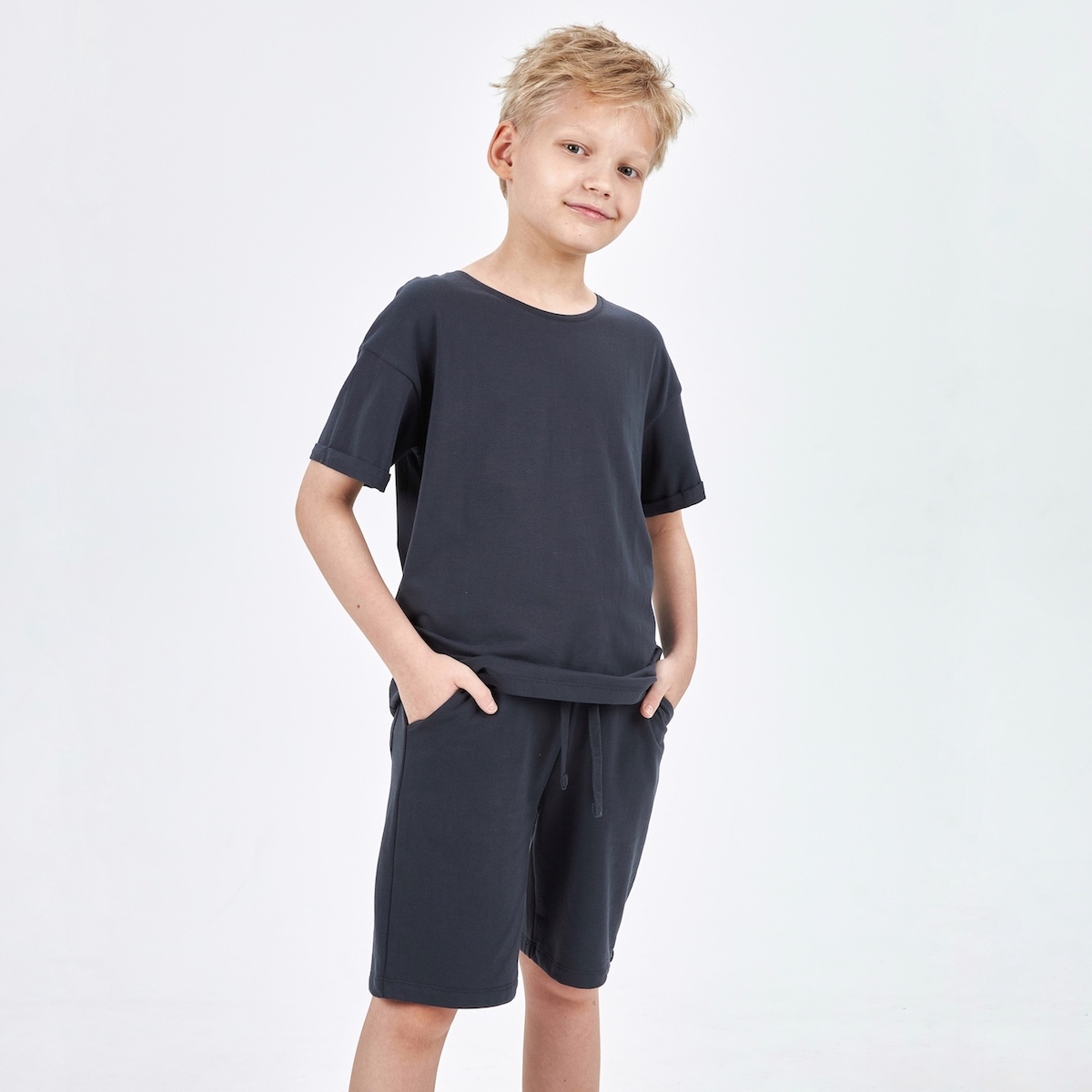 Графитовая футболка для мальчика KOGANKIDS — фото 5