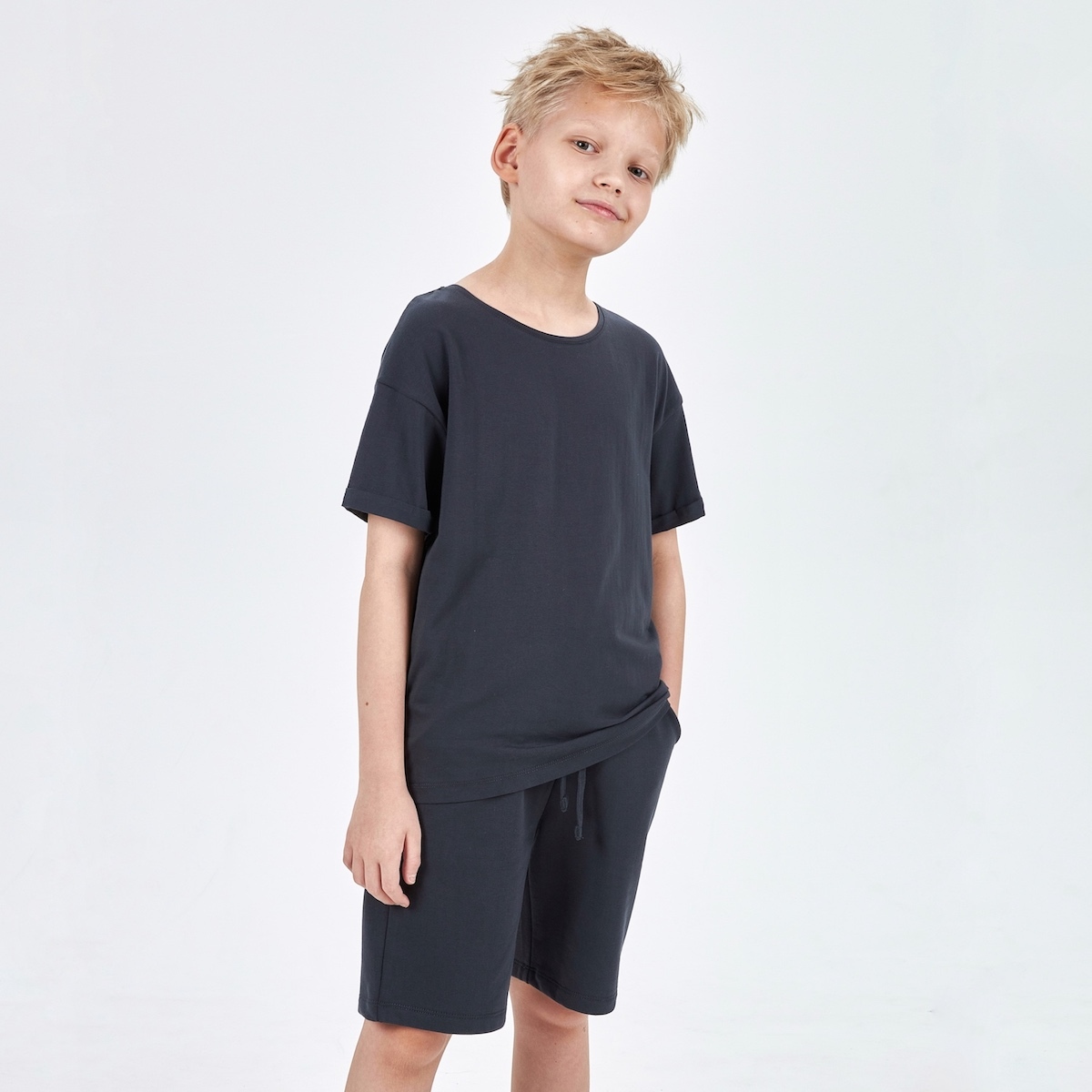 Графитовая футболка для мальчика KOGANKIDS — фото 4