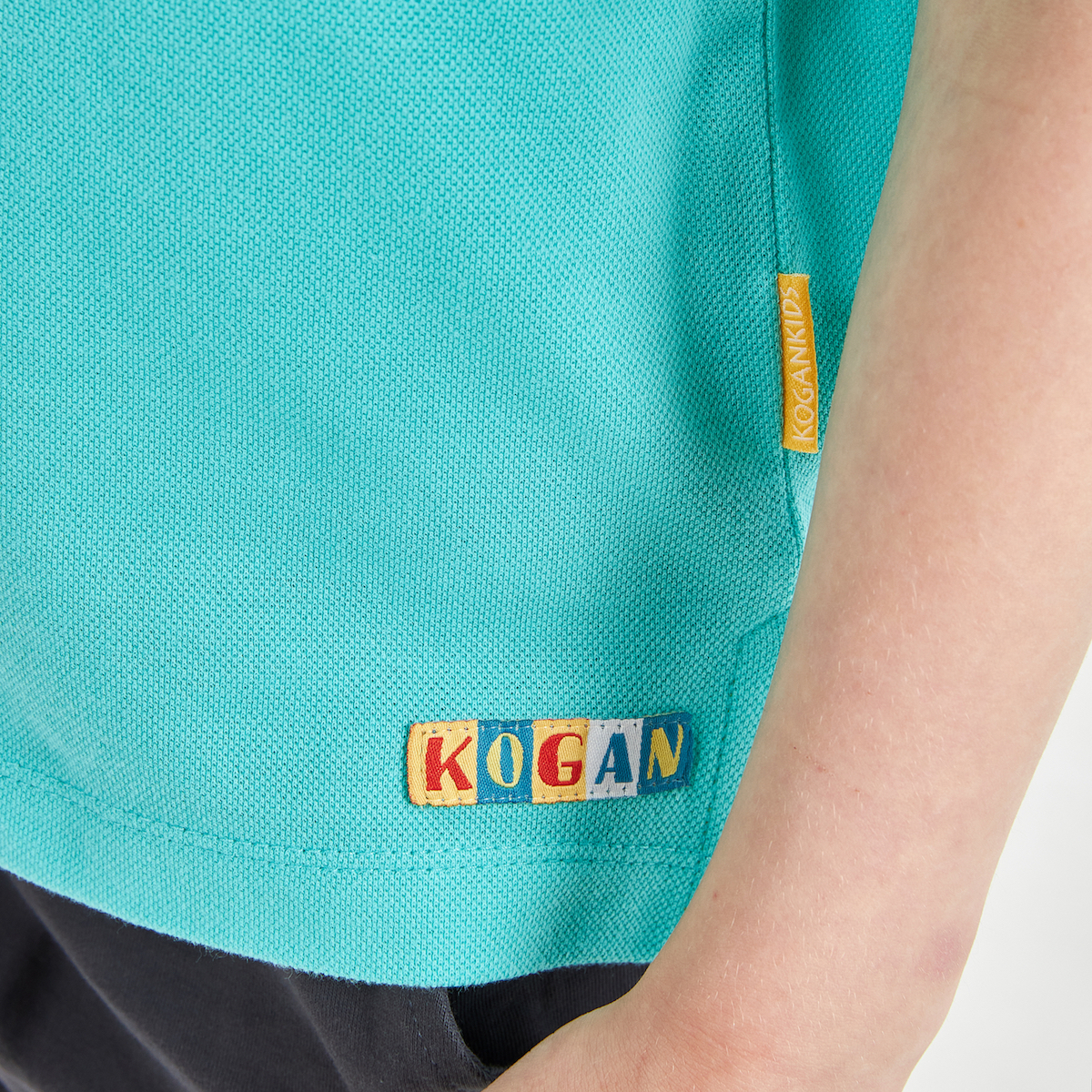 Бирюзовая футболка-поло для мальчика KOGANKIDS — фото 4