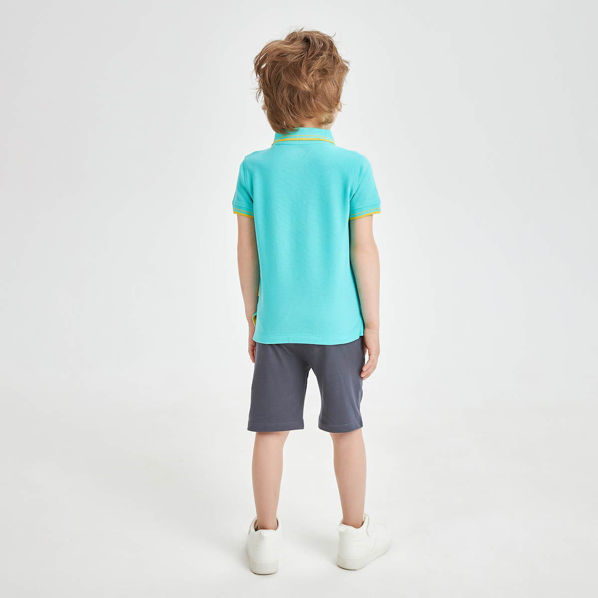 Бирюзовая футболка-поло для мальчика KOGANKIDS — фото 7