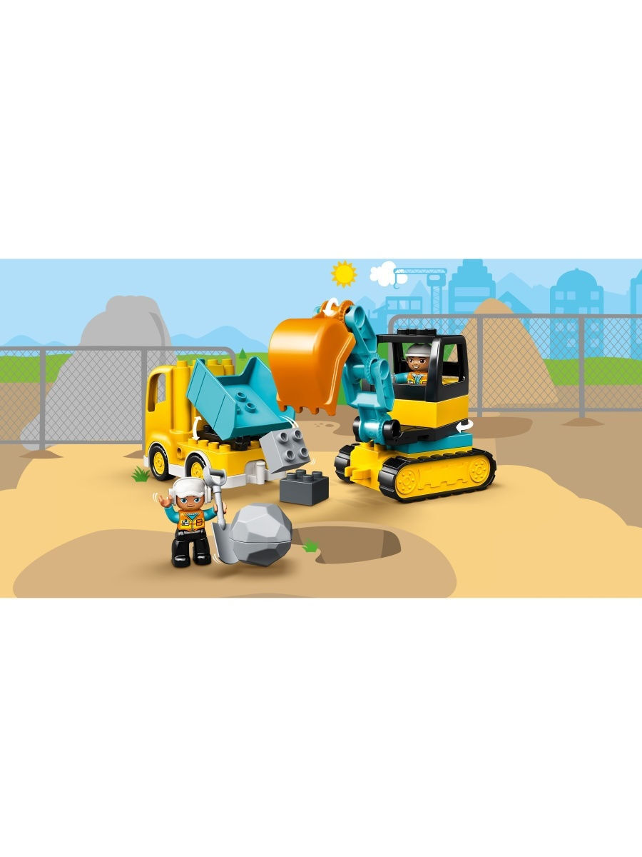 Конструктор LEGO DUPLO Town 10931 Грузовик и гусеничный экскаватор — фото 9