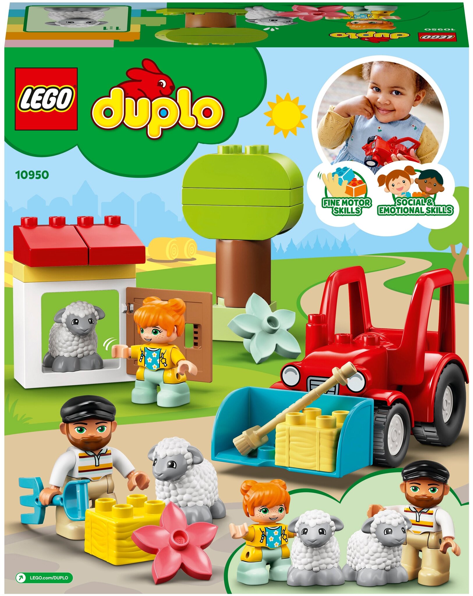 Конструктор LEGO DUPLO Town 10950 Фермерский трактор и животные — фото 2