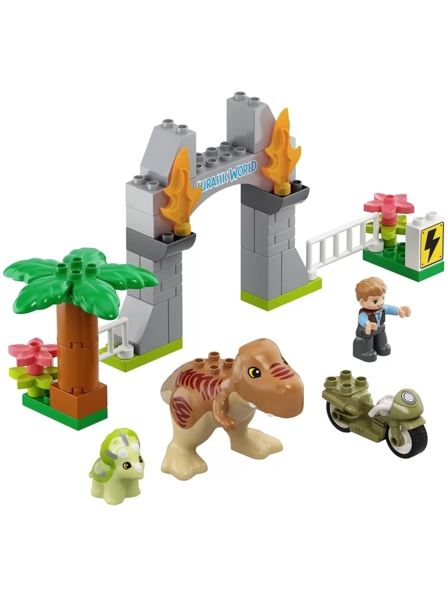 Конструктор LEGO DUPLO Jurassic World 10939 Побег динозавров: тираннозавр и трицератопс — фото 22