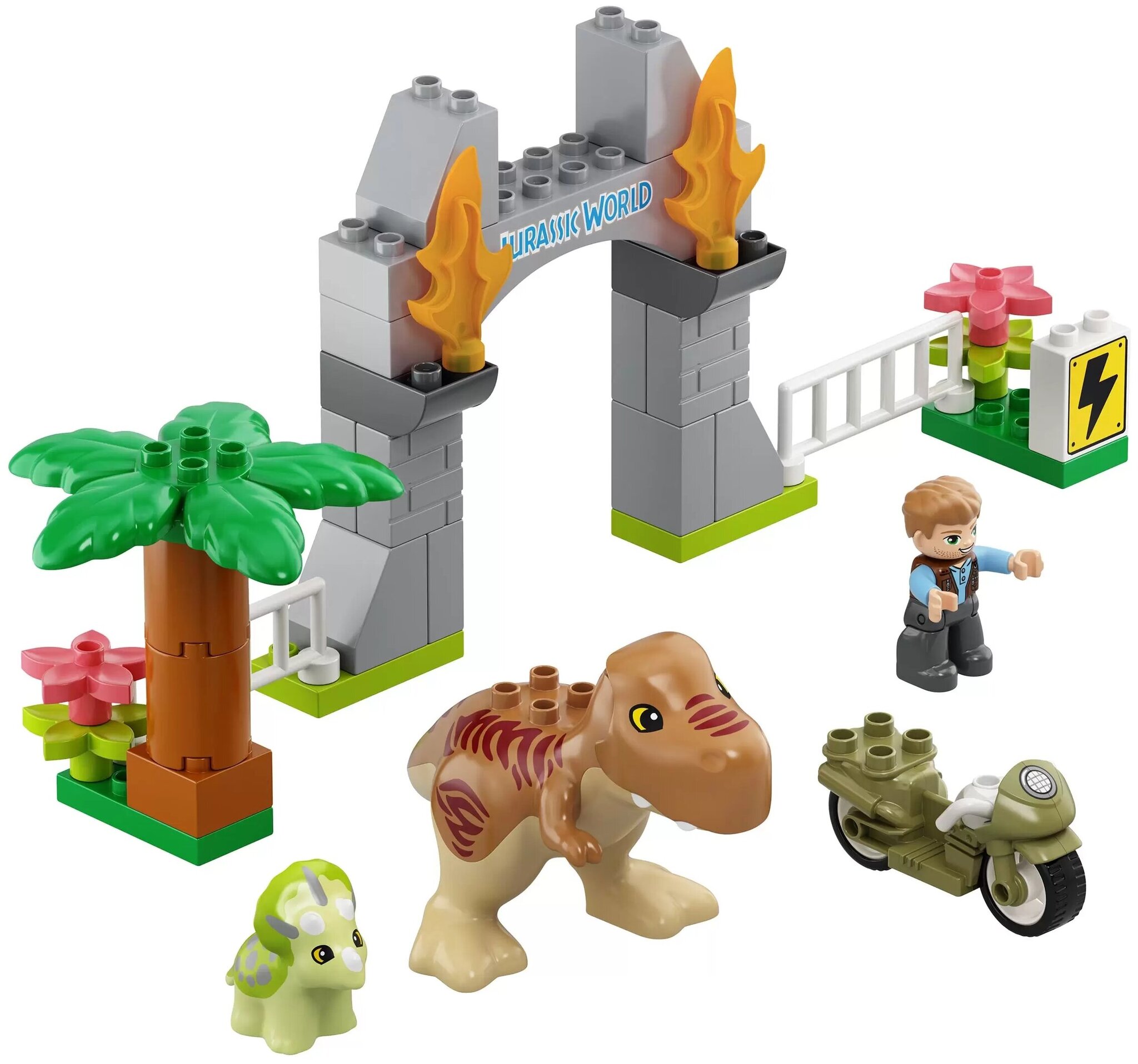 Конструктор LEGO DUPLO Jurassic World 10939 Побег динозавров: тираннозавр и трицератопс — фото 3