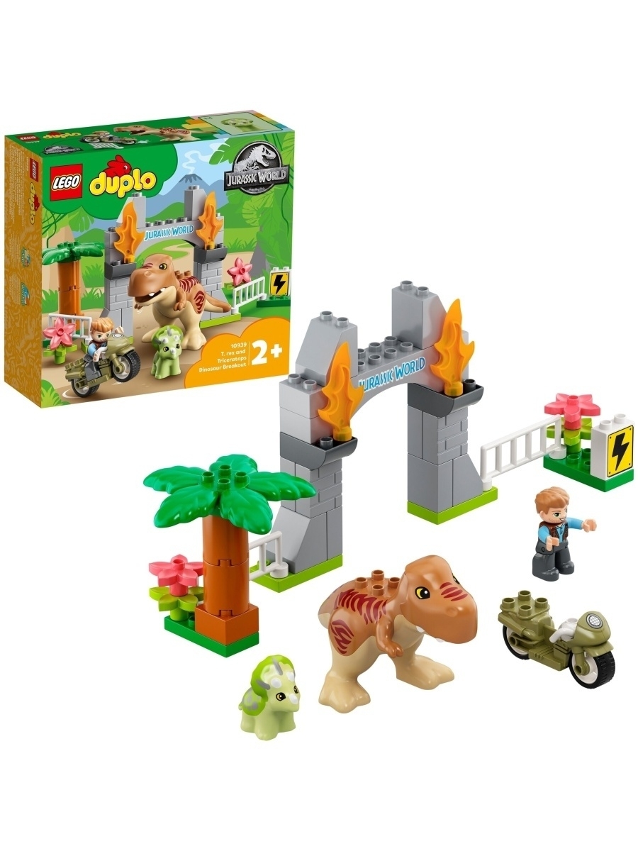 Конструктор LEGO DUPLO Jurassic World 10939 Побег динозавров: тираннозавр и трицератопс — фото 21