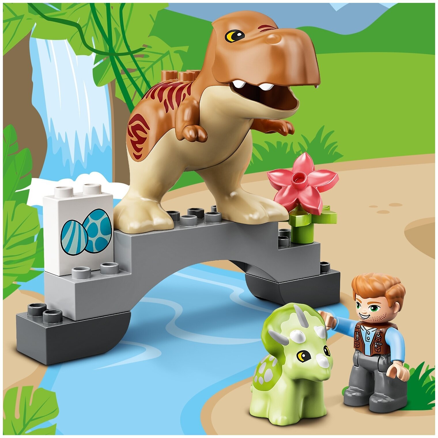 Конструктор LEGO DUPLO Jurassic World 10939 Побег динозавров: тираннозавр и трицератопс — фото 12