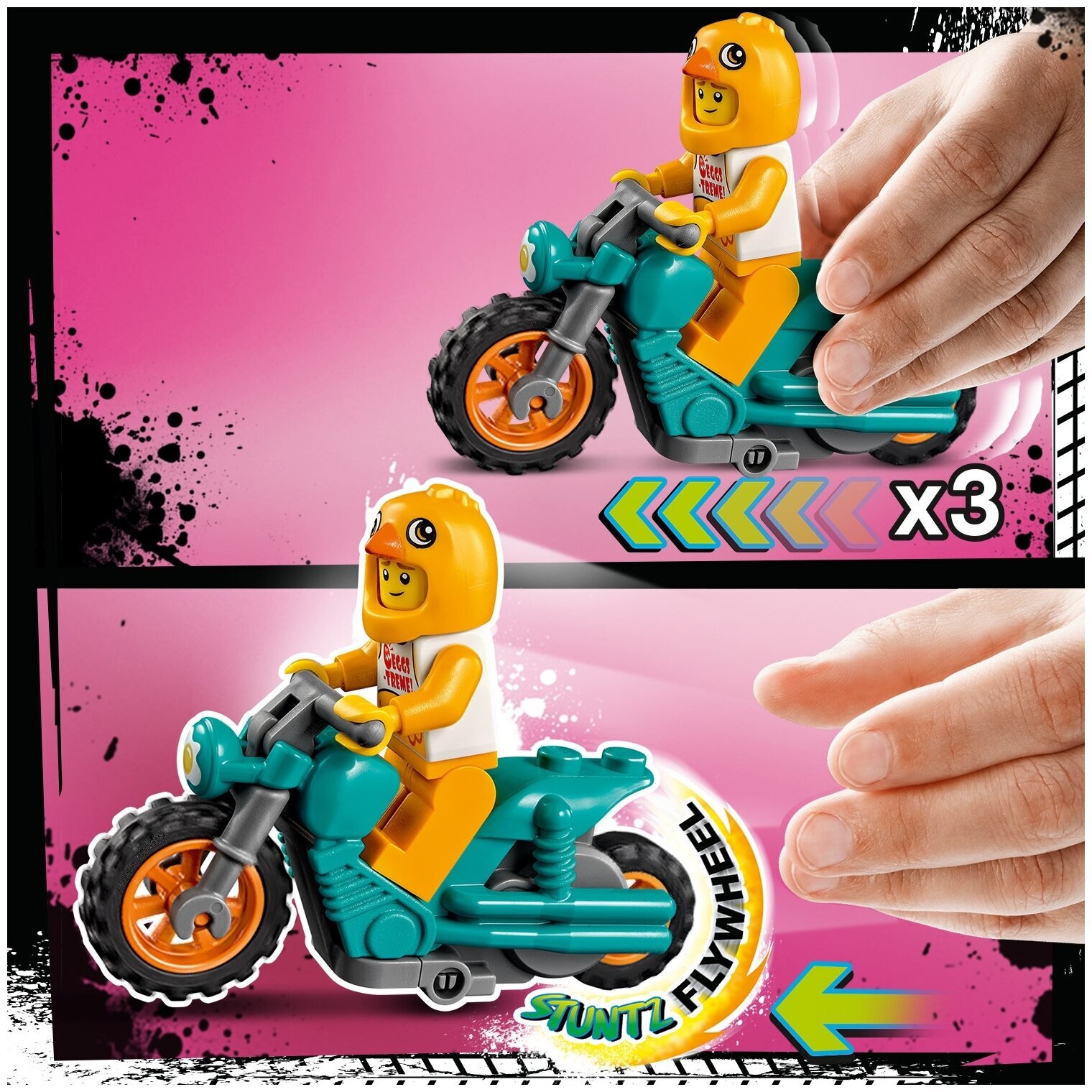 Конструктор LEGO City Stuntz 60310 Трюковый мотоцикл с цыплёнком — фото 6