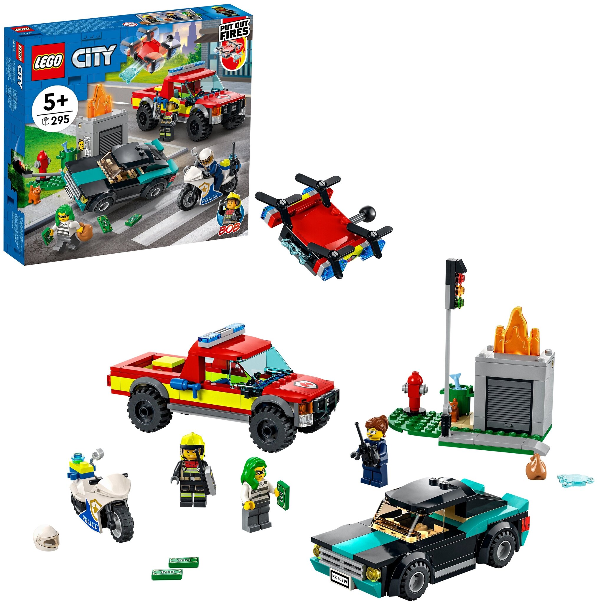 Конструктор LEGO City Fire 60319 Пожарная бригада и полицейская погоня — фото 3