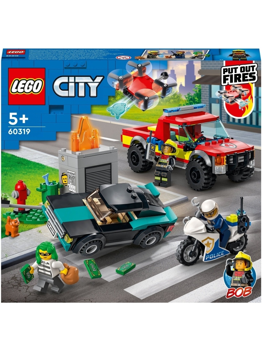 Конструктор LEGO City Fire 60319 Пожарная бригада и полицейская погоня — фото 19