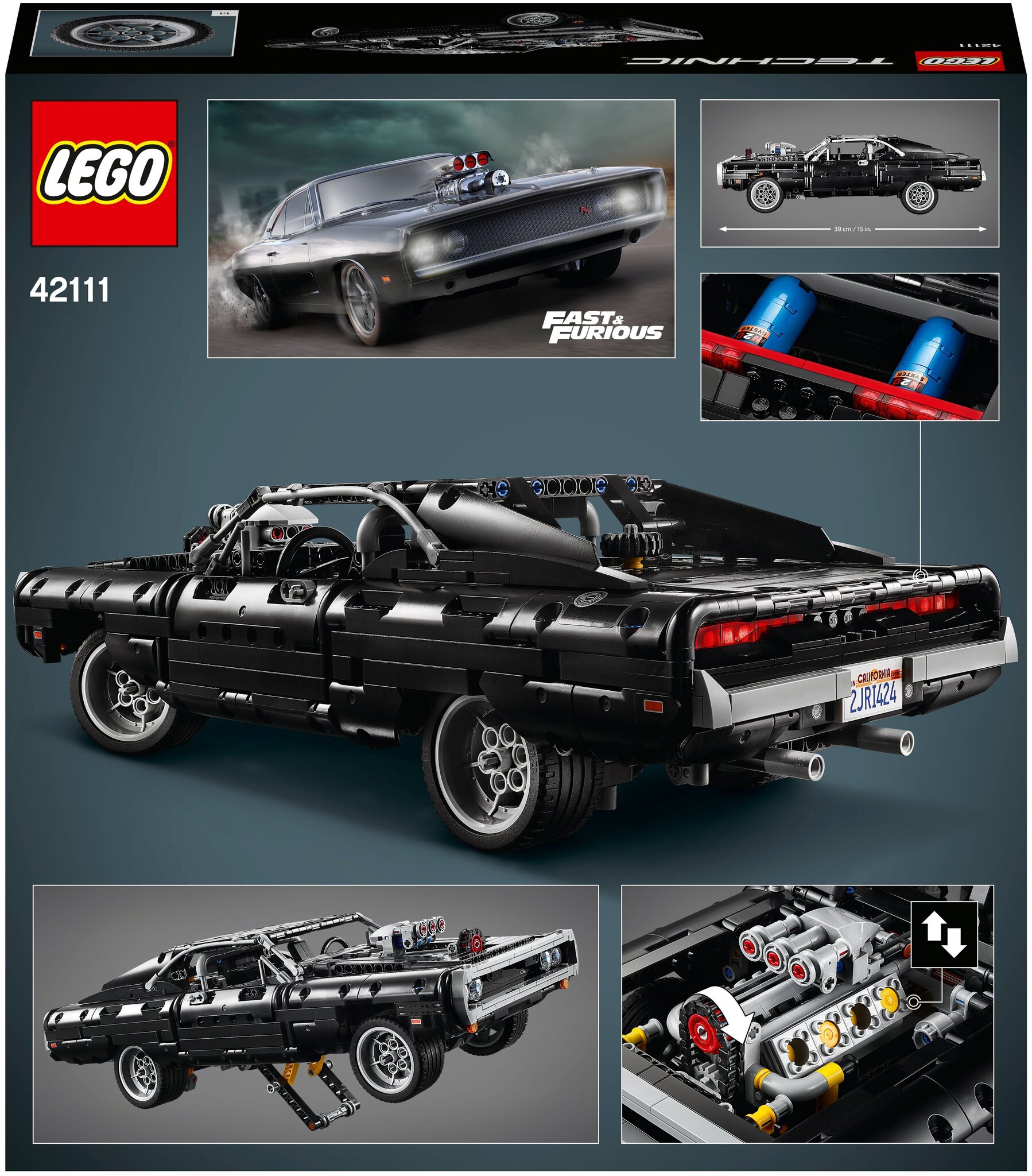Конструктор LEGO Technic 42111 Dodge Charger Доминика Торетто — фото 3