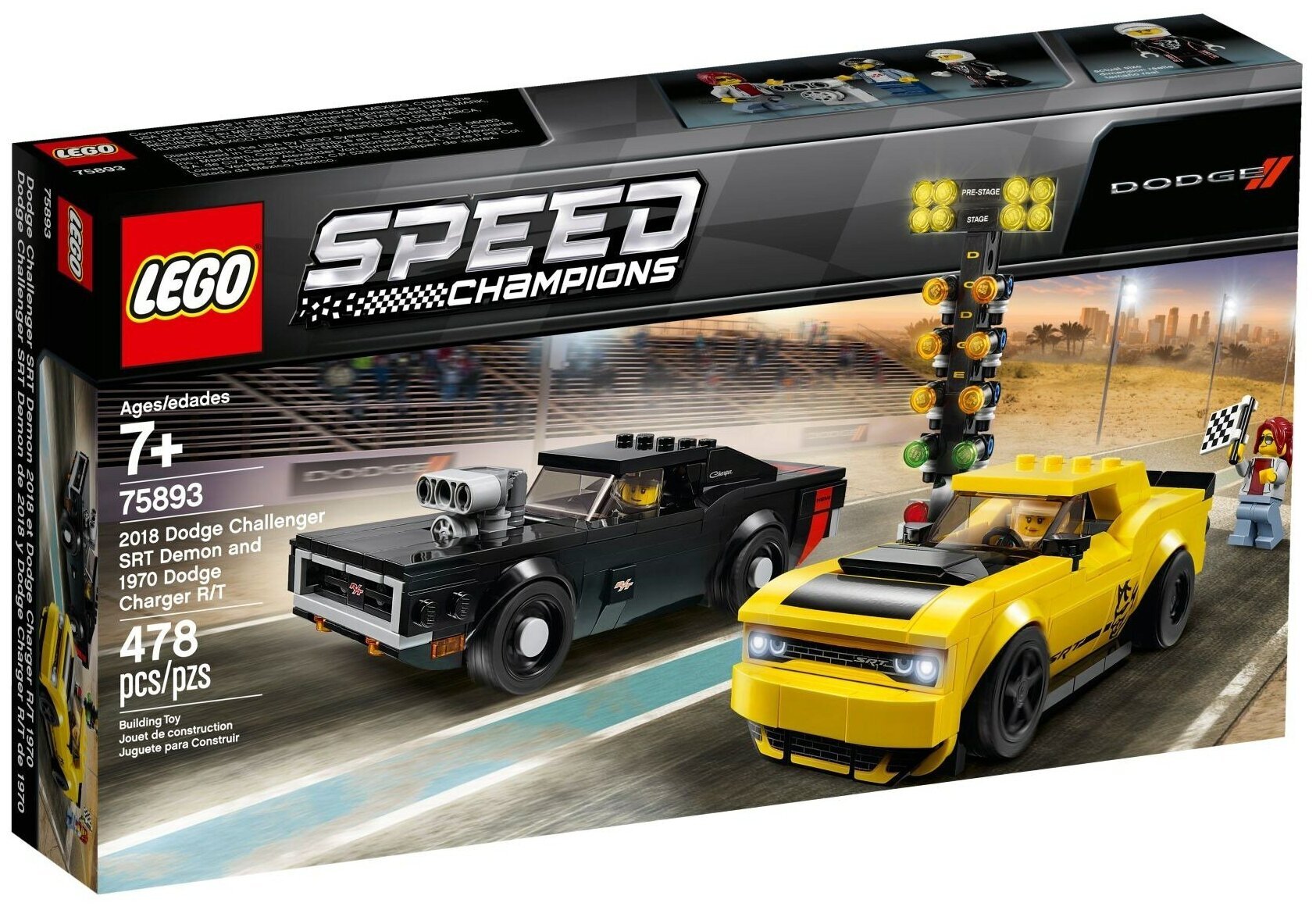 Конструктор LEGO Speed Champions 75893 Додж Чэленджер и Додж Чарджер
