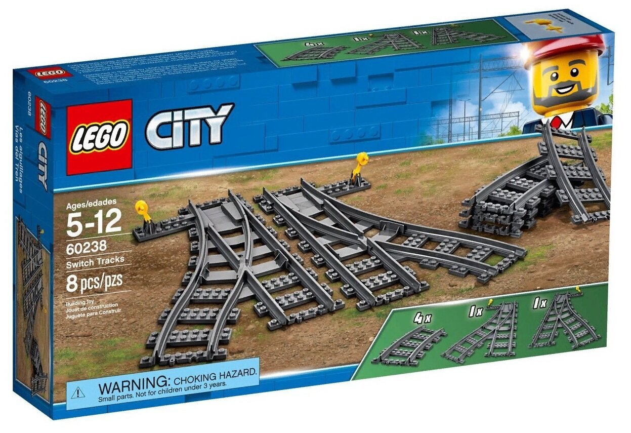 Конструктор LEGO City Trains 60238 Железнодорожные стрелки — фото 15