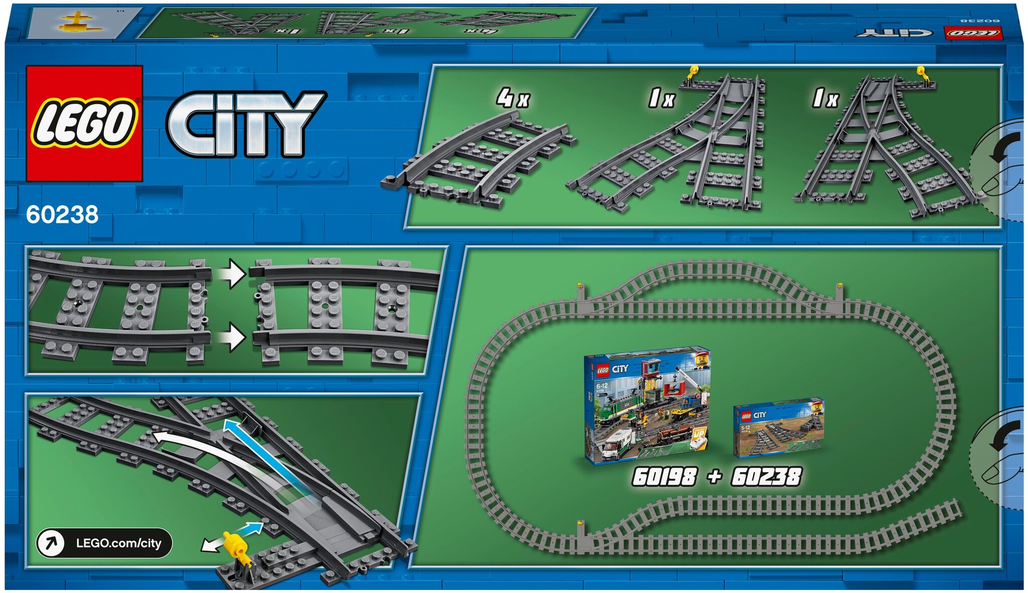 Конструктор LEGO City Trains 60238 Железнодорожные стрелки — фото 2