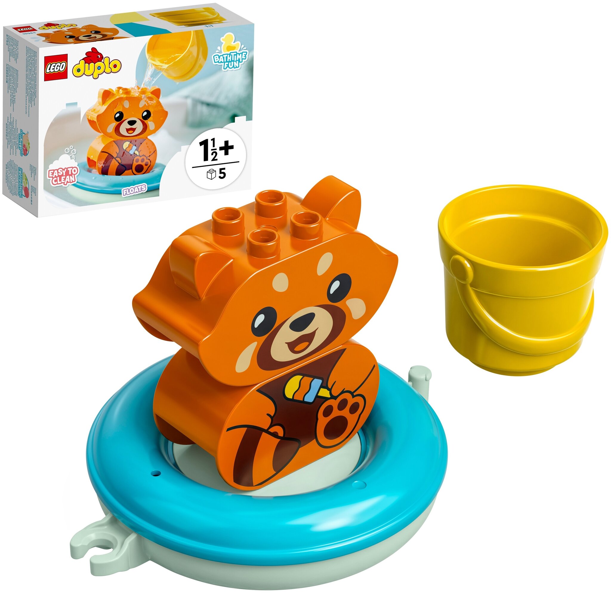 Конструктор LEGO DUPLO 10964 «Приключения в ванной: Красная панда на плоту»