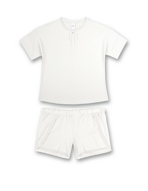 Пижама с коротким рукавом для девочки Sanetta, цвет — молочный