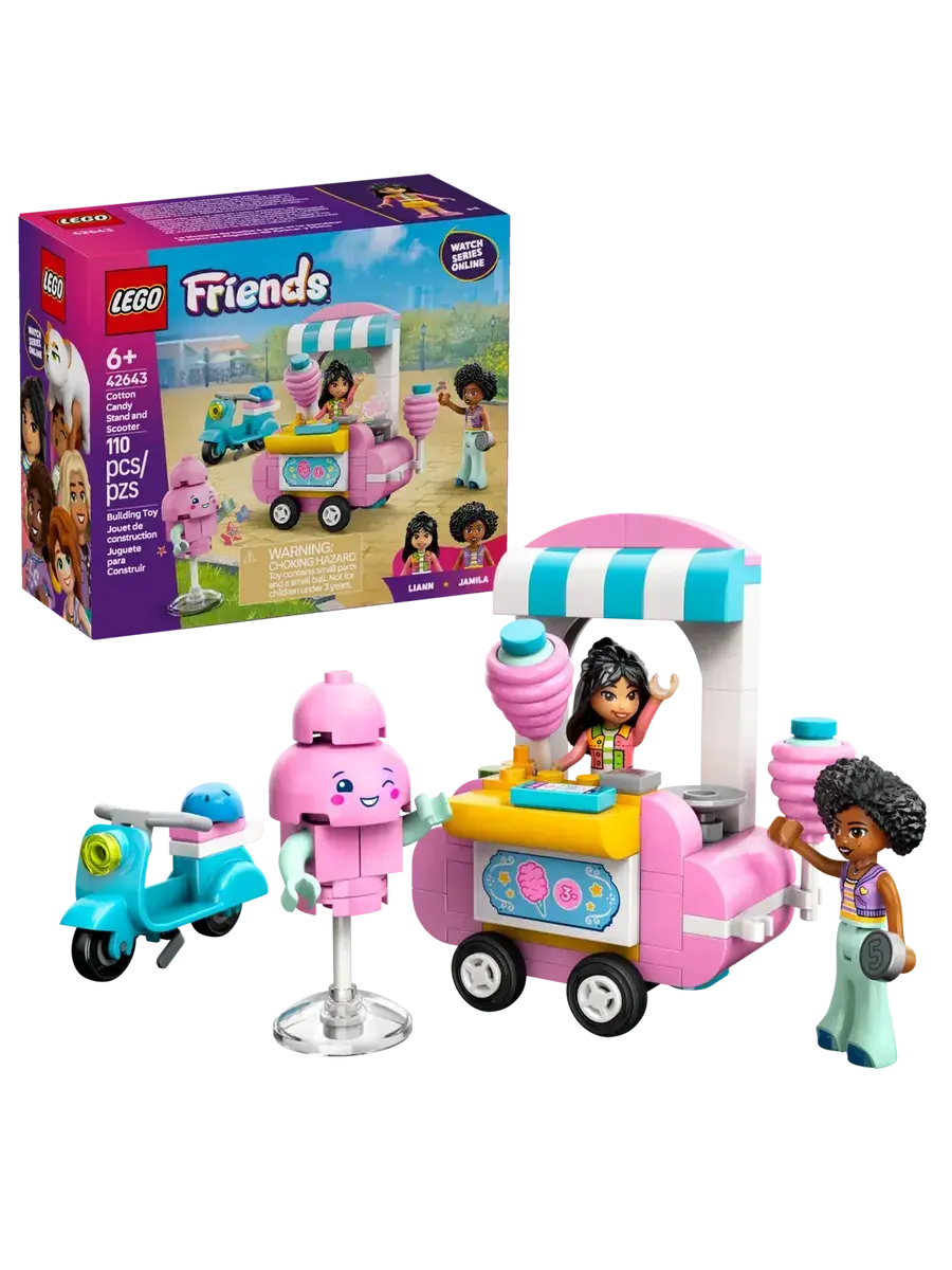 Конструктор Friends 42643 Стенд со сладкой ватой и самокат