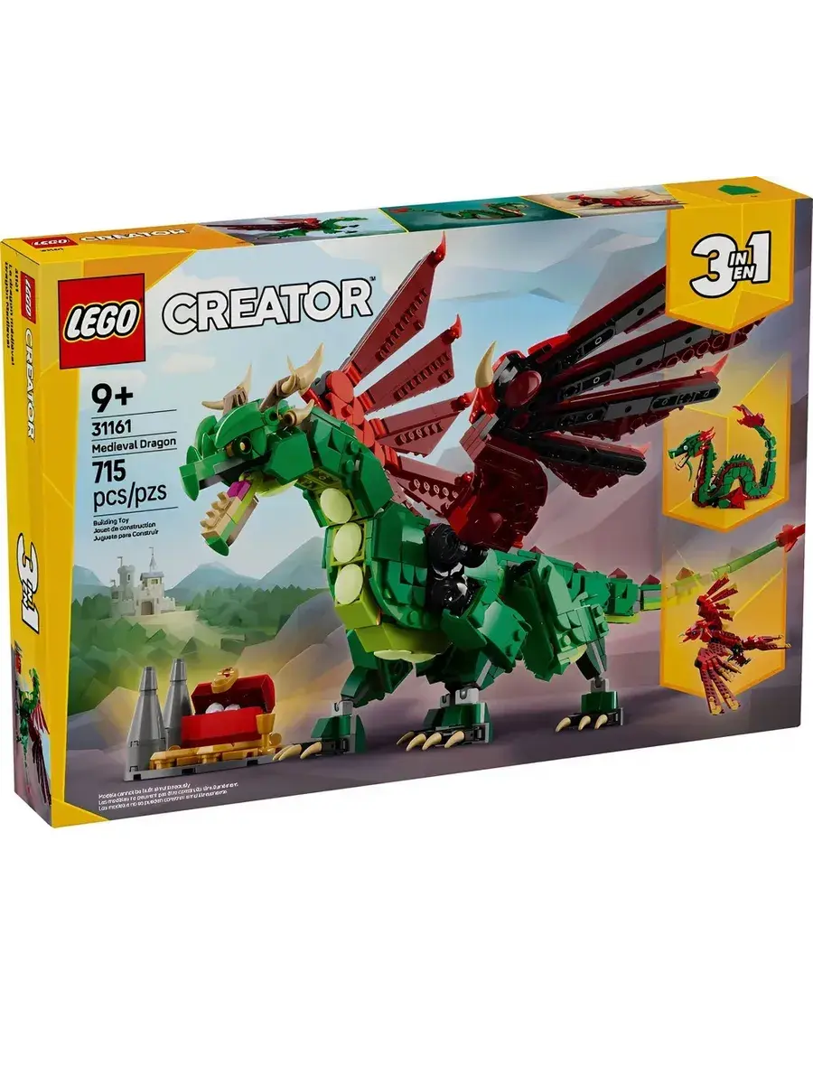 Конструктор Creator 3в1 31161 Зелёный дракон